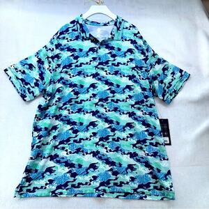 Men’s NWT Caddy Cart UPF50 Golf Performance Polo Shirt Blue Water Camo size
XL